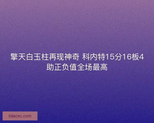 擎天白玉柱再现神奇 科内特15分16板4助正负值全场最高 擎天白玉柱再现神奇 科内特15分16板4助正负值全场最高
