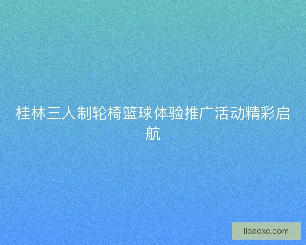 桂林三人制轮椅篮球体验推广活动精彩启航 桂林三人制轮椅篮球体验推广活动精彩启航